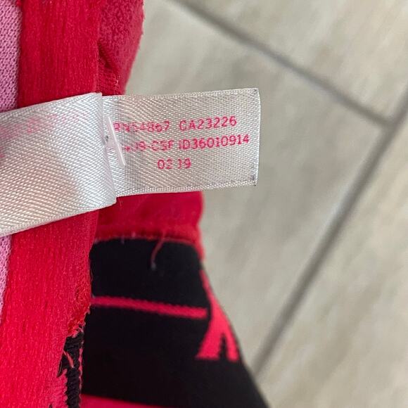 Victoria’s Secret PINK Date Push-Up Bra Floral Lace Underwire Racerback 32C Red - Picture 8 of 11